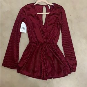 burgundy/wine romper